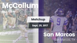 Matchup: McCollum vs. San Marcos  2017