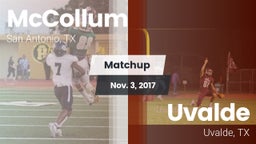 Matchup: McCollum vs. Uvalde  2017