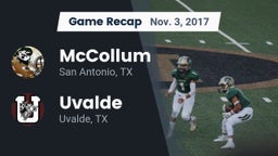 Recap: McCollum  vs. Uvalde  2017