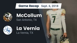 Recap: McCollum  vs. La Vernia  2018