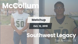 Matchup: McCollum vs. Southwest Legacy  2018