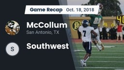 Recap: McCollum  vs. Southwest  2018