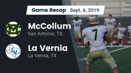 Recap: McCollum  vs. La Vernia  2019