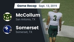 Recap: McCollum  vs. Somerset  2019