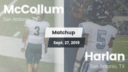 Matchup: McCollum vs. Harlan  2019