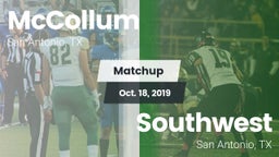 Matchup: McCollum vs. Southwest  2019
