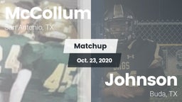 Matchup: McCollum vs. Johnson  2020