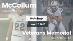 Matchup: McCollum vs. Veterans Memorial 2020