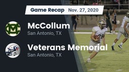 Recap: McCollum  vs. Veterans Memorial 2020