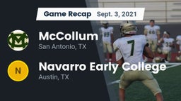 Recap: McCollum  vs. Navarro Early College  2021