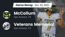 Recap: McCollum  vs. Veterans Memorial 2021
