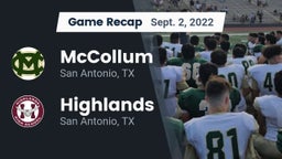 Recap: McCollum  vs. Highlands  2022