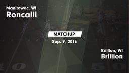 Matchup: Roncalli vs. Brillion  2016