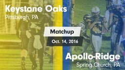 Matchup: Keystone Oaks vs. Apollo-Ridge  2016