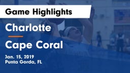 Charlotte  vs Cape Coral  Game Highlights - Jan. 15, 2019