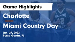 Charlotte  vs Miami Country Day  Game Highlights - Jan. 29, 2022