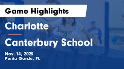 Charlotte  vs Canterbury School Game Highlights - Nov. 14, 2023