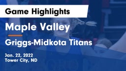 Maple Valley  vs Griggs-Midkota Titans Game Highlights - Jan. 22, 2022