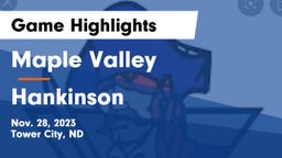 Maple Valley  vs Hankinson  Game Highlights - Nov. 28, 2023