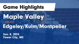 Maple Valley  vs Edgeley/Kulm/Montpelier Game Highlights - Jan. 8, 2024