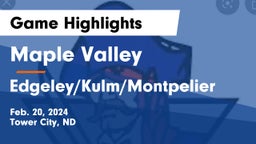 Maple Valley  vs Edgeley/Kulm/Montpelier Game Highlights - Feb. 20, 2024
