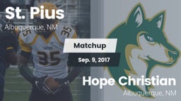 Matchup: St. Pius vs. Hope Christian  2017