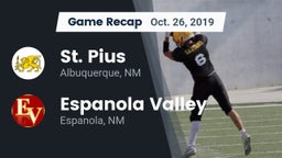 Recap: St. Pius  vs. Espanola Valley  2019