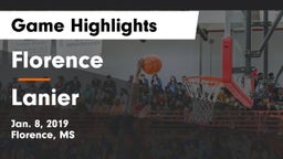 Florence  vs Lanier  Game Highlights - Jan. 8, 2019