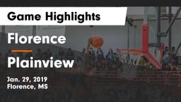 Florence  vs Plainview  Game Highlights - Jan. 29, 2019