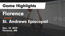 Florence  vs St. Andrews Episcopal  Game Highlights - Dec. 13, 2019