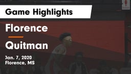 Florence  vs Quitman  Game Highlights - Jan. 7, 2020