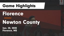 Florence  vs Newton County Game Highlights - Jan. 28, 2020