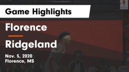 Florence  vs Ridgeland  Game Highlights - Nov. 5, 2020