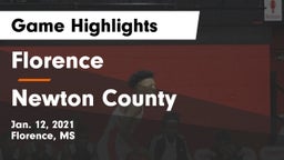 Florence  vs Newton County  Game Highlights - Jan. 12, 2021