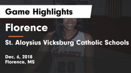 Florence  vs St. Aloysius Vicksburg Catholic Schools Game Highlights - Dec. 6, 2018