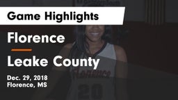 Florence  vs Leake County Game Highlights - Dec. 29, 2018