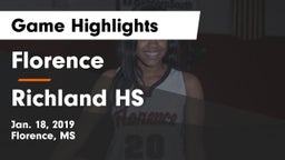 Florence  vs Richland HS Game Highlights - Jan. 18, 2019