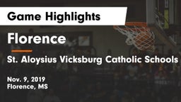Florence  vs St. Aloysius Vicksburg Catholic Schools Game Highlights - Nov. 9, 2019