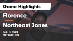 Florence  vs Northeast Jones  Game Highlights - Feb. 4, 2020