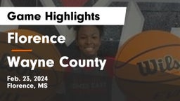 Florence  vs Wayne County  Game Highlights - Feb. 23, 2024
