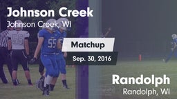 Matchup: Johnson Creek vs. Randolph  2016