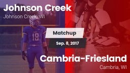 Matchup: Johnson Creek vs. Cambria-Friesland  2017