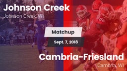 Matchup: Johnson Creek vs. Cambria-Friesland  2018