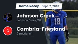 Recap: Johnson Creek  vs. Cambria-Friesland  2018