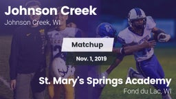 Matchup: Johnson Creek vs. St. Mary's Springs Academy  2019