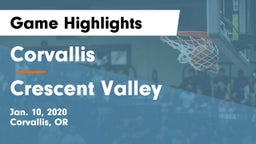 Corvallis  vs Crescent Valley  Game Highlights - Jan. 10, 2020