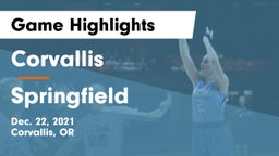 Corvallis  vs Springfield  Game Highlights - Dec. 22, 2021