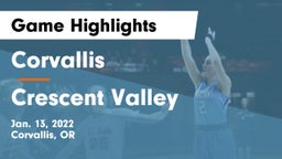 Corvallis  vs Crescent Valley  Game Highlights - Jan. 13, 2022