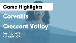 Corvallis  vs Crescent Valley Game Highlights - Jan. 26, 2023