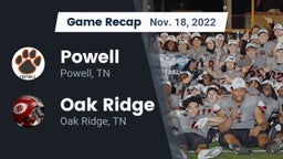 Recap: Powell  vs. Oak Ridge  2022
